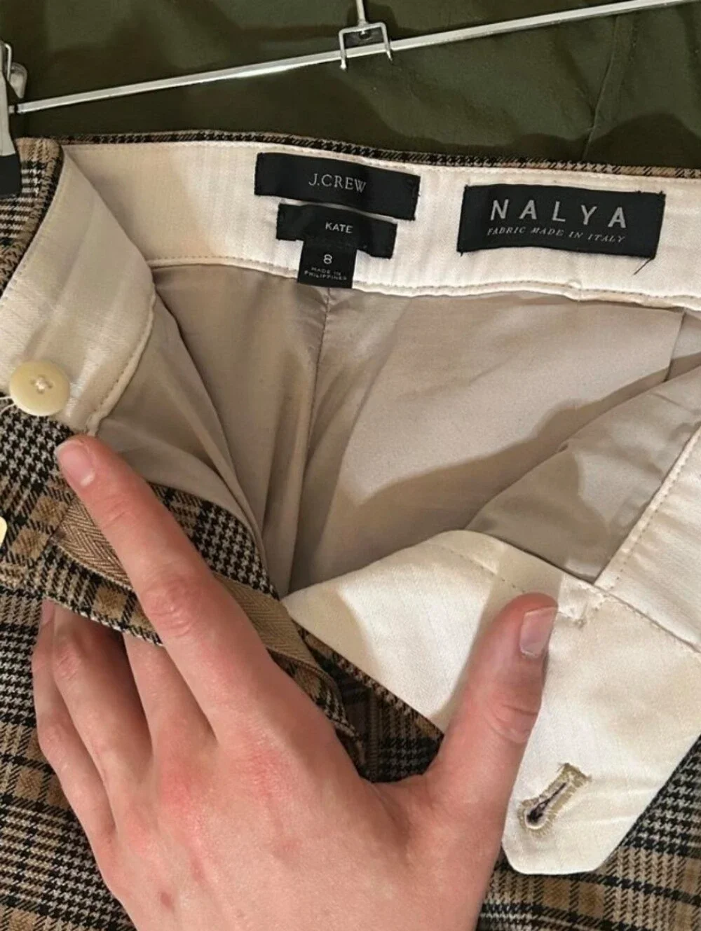 Preppy Office Buisness EUC J Crew Kate Italian Nalya wool plaid pants Sz.8